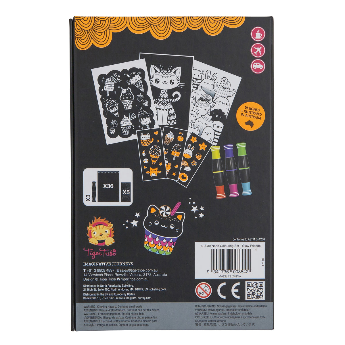 Schylling: Neon Coloring Set - Glow Friends – Rhen's Nest Toy Shop