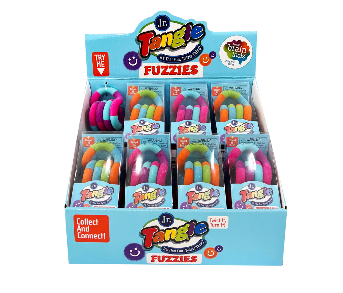 Tangle Jr. Fuzzies - Giocattolo sensoriale per bambini, colore: rosa, viola, verde, in confezione ufficiale Tangle Jr. Fuzzies - Giocattolo sensoriale per bambini, colore: rosa, viola, verde, in confezione ufficiale